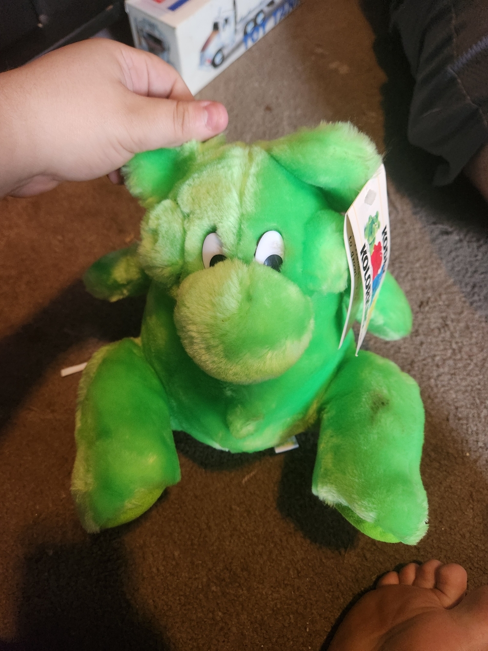 Green Plush Frog Stuffed Animal - Kids Toy
